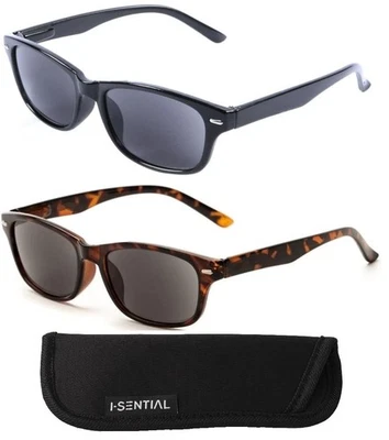 I-SENTIAL Tinted Reading Sunglasses With Case Spring Hinges Mens Womens Ladies Sun Readers