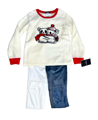 LOT of 1 Cuddl Duds Kiola Bears Graphic Long Sleeve 6/6x & 1 Grey and White