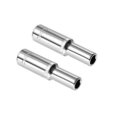 2pcs 6 Point Deep Socket,Square Drive for Car Mechanical Equipment Repair Use