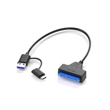 GOMAMIDADI 1FT SATA to USB 3.1 Adapter Cable with DC Power Port 1 foot, black