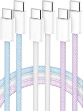USBC to USB C Cable 3FT 3-Pack 60W 20V/3A , Type C C 3FT 3FT 3FT, Blue