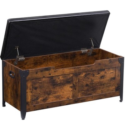 Multi-Functional Storage Chest w/ Cushion Seat   300lb Capacity Shoe Bench Trunk