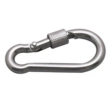STAINLESS SCREW LOCK CARABINER SPRING CLIP, 7/16"X4 1/2", 316 SS
