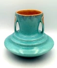 VTG ROSEVILLE POTTERY ORION VASE Turquoise Orange Glazed Ceramic #737 Handled
