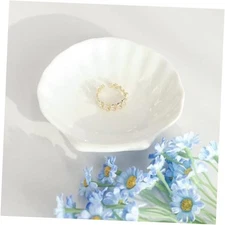 Shell Ring Dish Tray, Ceramic Jewelry Tray Trinket Dish, Seashell Key Small