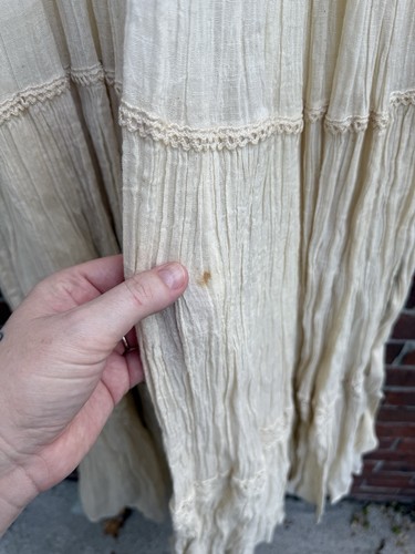 Vintage Gunne Sax Maxikleid Gr. 7 Creme Boho Cottagecore Goddess Praire - Bild 4 von 10