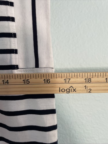 Zara Kids Blue & White Striped 9/10 Box Tee Sleeveless Nautical Beachy Preppy - Picture 7 of 12