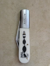 Original Hand Scrimshaw of Cape Lookout Lighthouse on Rite Edge Barlow Knife