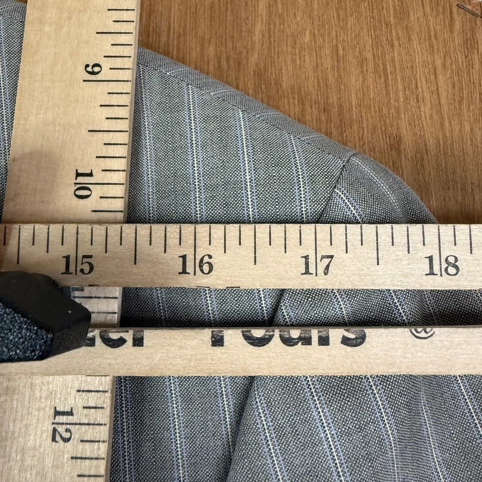 Samuelsohn Suit Mens 42L Gray Pinstripe 2 Button Super 110s Wool Canvas Bold - Image 4 of 4