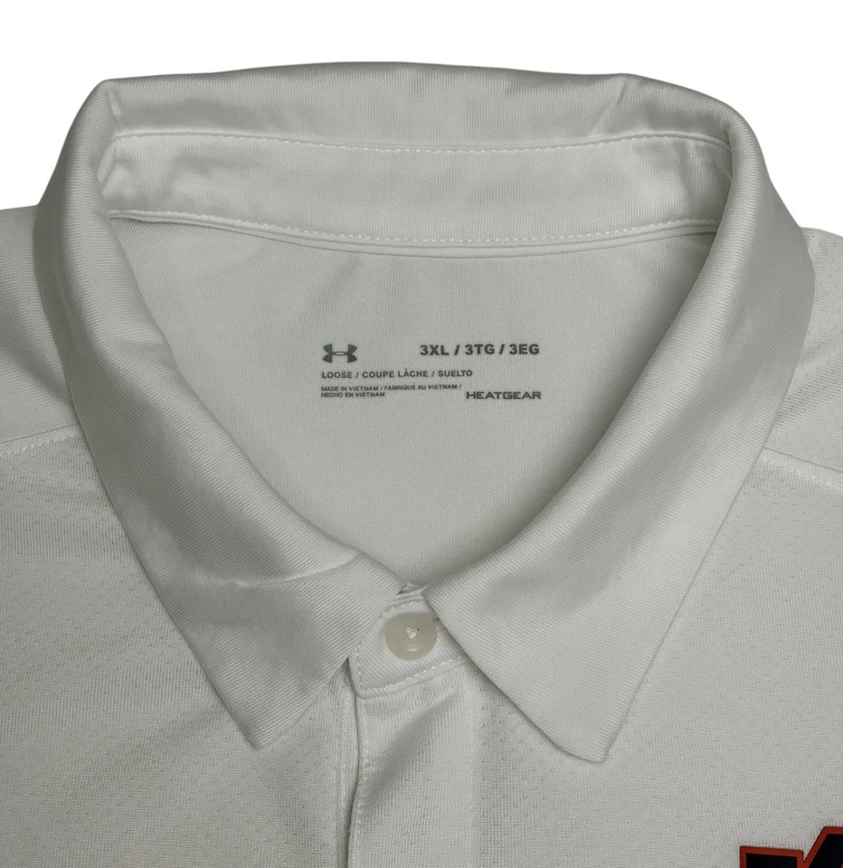 Auburn Tigers Under Armour Playoff Polo 3XL Blue Orange White Stripe Golf Shirt - Image 4 of 4
