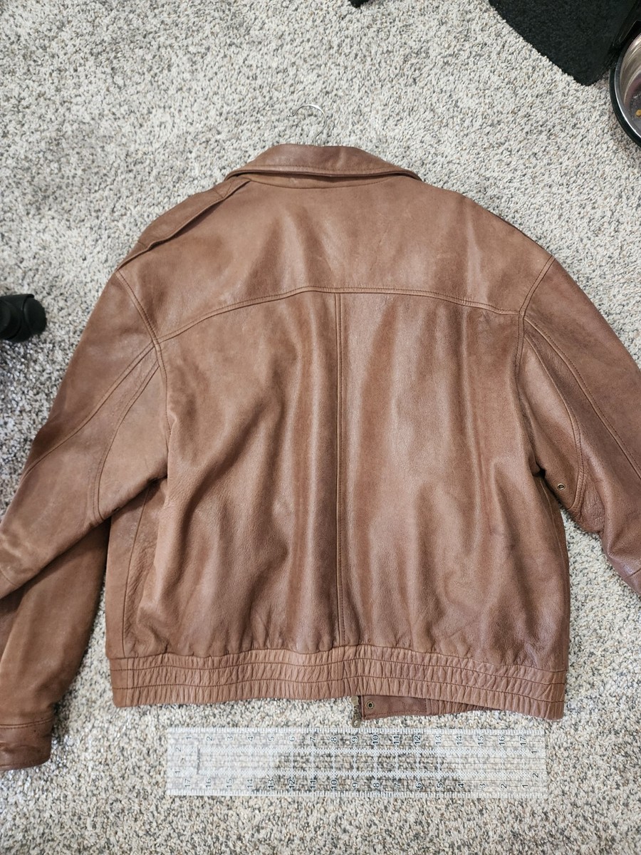 St. John's Bay Brown Leather Jacket Men's L/G | eBay