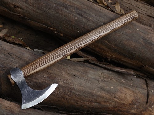 Wikingeraxt handgefertigte Kohlenstoffstahlklinge Tomahawk Axt mit Lederscheide BL-3409 - Bild 7 von 23