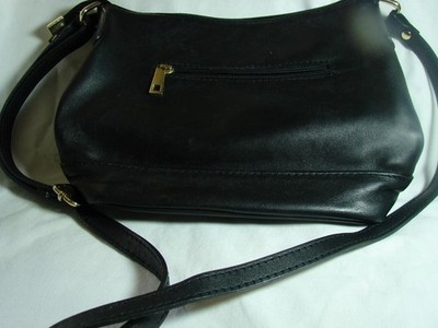 BLACK GENUINE LEATHER 'LAZZARINI' HANDBAG MADE IN ITALY - RARE