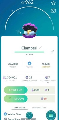  Pokémon Go Shiny Clamperl 