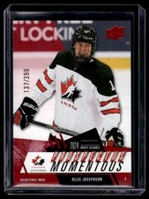 2024-25 UD Team Canada Juniors Prospectus Momentous Red Ollie Josephson 137/399