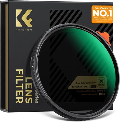 K&F CONCEPT True Color & Ultra-Low Reflection Variable ND2-32 Lens Filter Nano-X