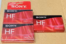  3 Sony HF 60 Blank Audio Cassette Tape High Fidelity Normal Bias TYPE I SEALED