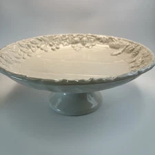 Vintage Subtil Portugal Stoneware Fall Decorative Pedestal Serving Bowl 13.5”