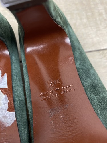 Chie Mihara Heels Pumps Green Brown Gold Suede Womens Size EU 38.5 US 8.5 - Picture 7 of 8