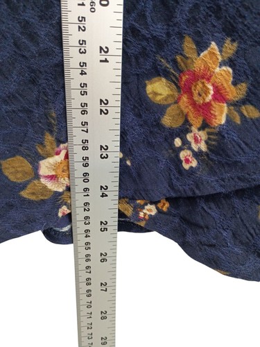 K Studio Women Rayon Midi Skirt Texture Ruffles Elastic Waist Floral Blue Fall 8 - Picture 5 of 9
