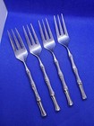 Set of 4 Towle Supreme Cutlery Cane Bamboo Salad Forks 6-14/" Japan Stainless