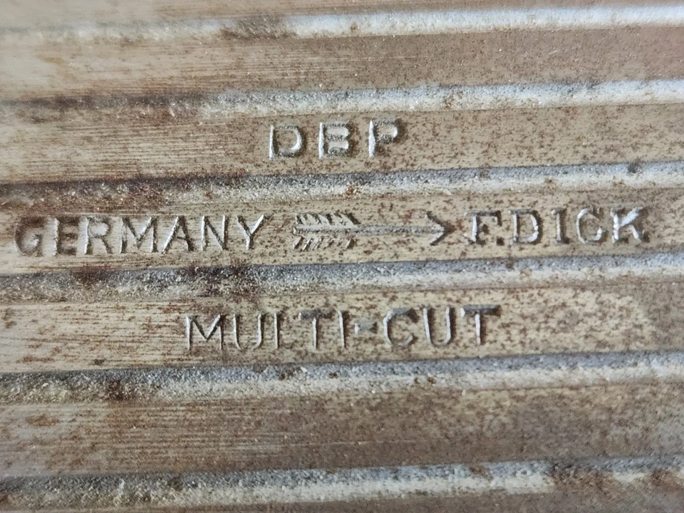 F. Dick Knife Sharpening Steel Multi Cut Butcher Tool 11" DBP Germany Vtg Hone - Imagem 3 de 4