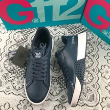 NEW G/FORE G.112 Men's TWILIGHT Golf Shoes Navy Blue Leather Black Sneakers 
