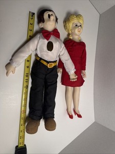 Vintage dolls soft Dagwood and Blonde Vintage Dolls Lot of 2 with Clothes