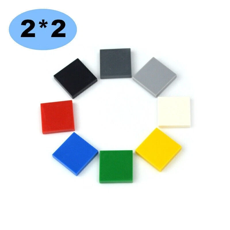100 peças telha lisa cerâmica 2x2 3068 blocos de construção tijolos brinquedo faça você mesmo azulejos - Imagem 2 de 4