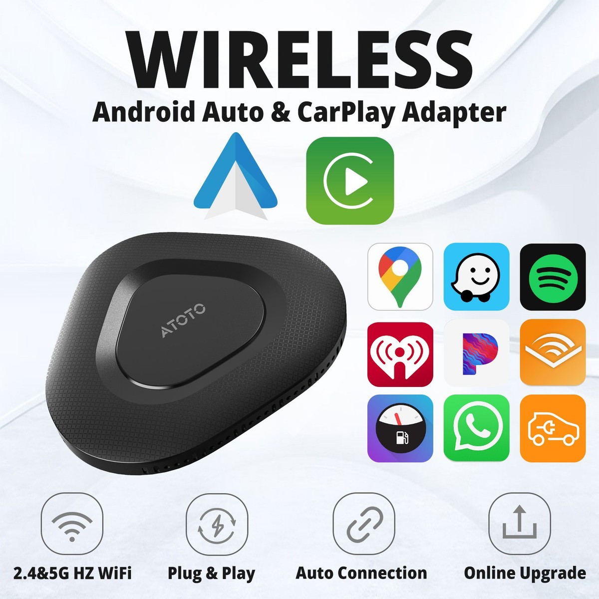 ATOTO AD3 Wireless Android Auto Car Adapter Plug & Play Connection