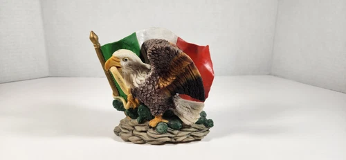 MEXICAN AMERICAN BALD EAGLE MEXICO FLAG BROWN PRIDE STATUE FIGURE