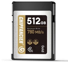 Image of CHIPFANCIER 512GB 780MB/s CFexpress Type B Memory Card – New Seals Gold