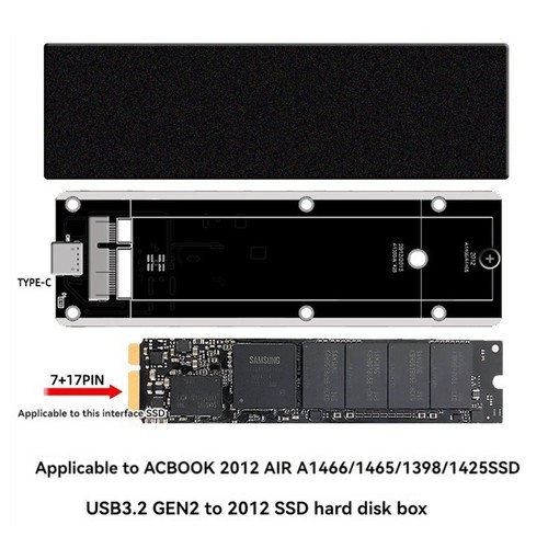 Pour 2012 Air A1425 A1398 A1465 A1466 Boîtier SSD USB3.2 GEN2 6Gbps M.2 SAT8075 - Photo 7/8