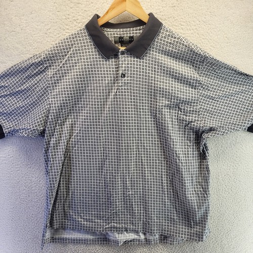 Nike Golf Polo Shirt Mens XL White Brown Geometric Square Cotton Pullover - Picture 2 of 18