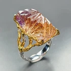 Unique ring 38 ct Natural Ametrine Ring 925 Sterling Silver Size 8 /R473670