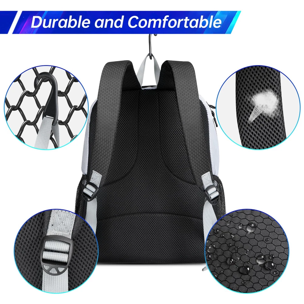 Pickleball Bag Backpack with Shoe Compartment Fence Hook for Men Women Larg