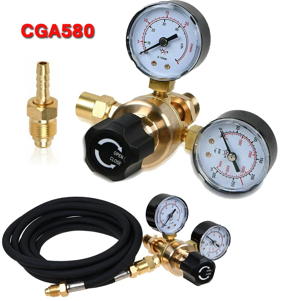 Argon CO2 For Lincoln Mig Tig Flow Meter Welding Regulator Welder Gauge Gas+Hose - Image 2 of 4