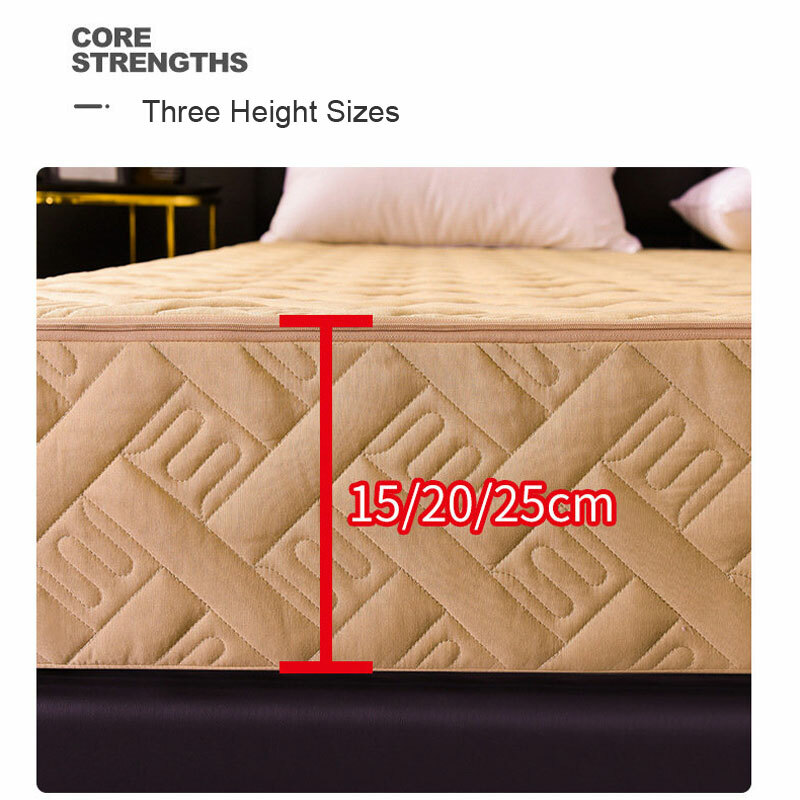 Quilted Zippered Mattress Cover Protector King Twin Dustproof Soft