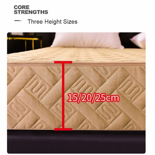 Quilted Zippered Mattress Cover Protector King Twin Dustproof Soft Fitted Sheet - Picture 6 of 20