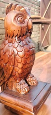 Owl finial bed post Bird Owl Wooden Finial for Staircase Newel Post,Painted,1pc