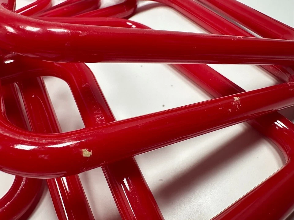 18 - 6" rot quadratisch Marbella Kunststoff Makramee Handwerk Handtasche Handtasche Griffe rot - Bild 4 von 4