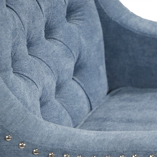 Armless Accent Chair Tufted Velvet Leisure Chair Single Sofa Upholstered Blue - Picture 19 of 20
