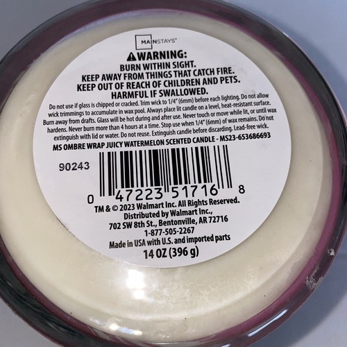 Mainstays JUICY WATERMELON 3 Wick Jar Candle 14 oz / Free Shipping - Bild 4 von 4