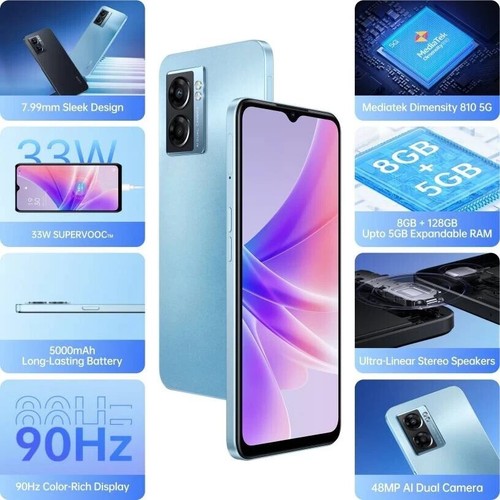 OPPO K10 5G Black (RAM 8GB, 128GB Storage) 6.56" 48MP-Camera Dual SIM - Picture 4 of 5