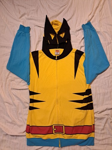 Marvel Comics Mens Wolverine Costume Cosplay Hoodie With Open Eyes In Hood Large - Picture 9 of 9