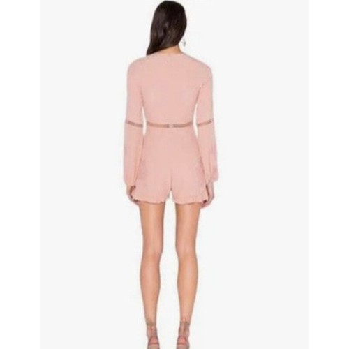 For Love & Lemons Lilou Floral Light Pink Shorts Romper az S small flaw - Picture 10 of 15