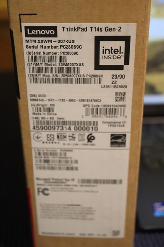 Lenovo ThinkPad T14s Gen 2 14" Touchscreen Notebook i7 16GB RAM 512GB - Black - Picture 15 of 18