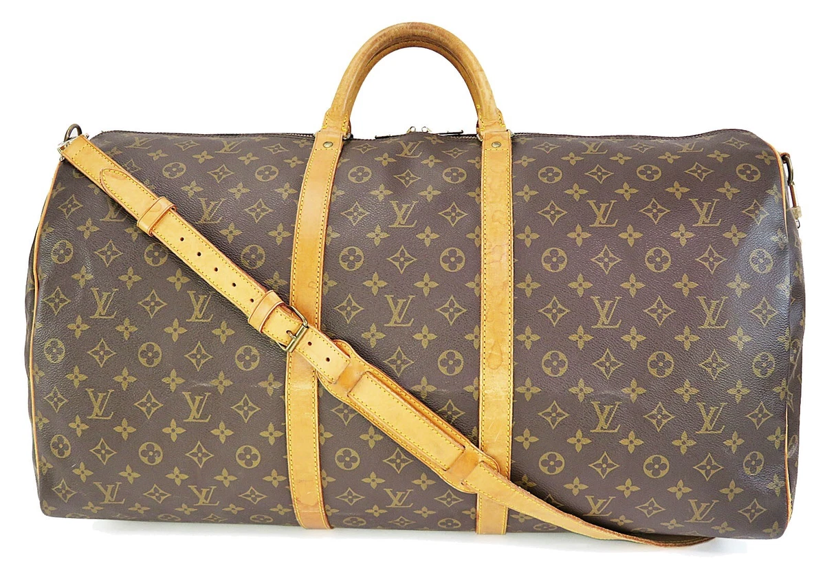 Auth LOUIS VUITTON Keepall Bandouliere 60 Monogram Canvas Duffel