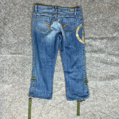 Lot 29 Womens Jeans Juniors 11 Blue Denim Capri Pant Solid Looney Toons Pockets - Imagen 10 de 10