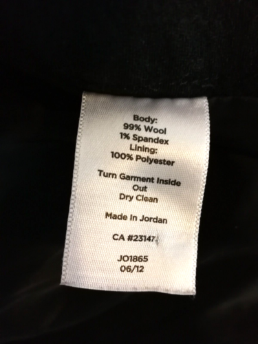Talbots Womens Pants 24W Plus Black Wool Heritage Chino Dress Lace Pockets Work - Picture 5 of 5